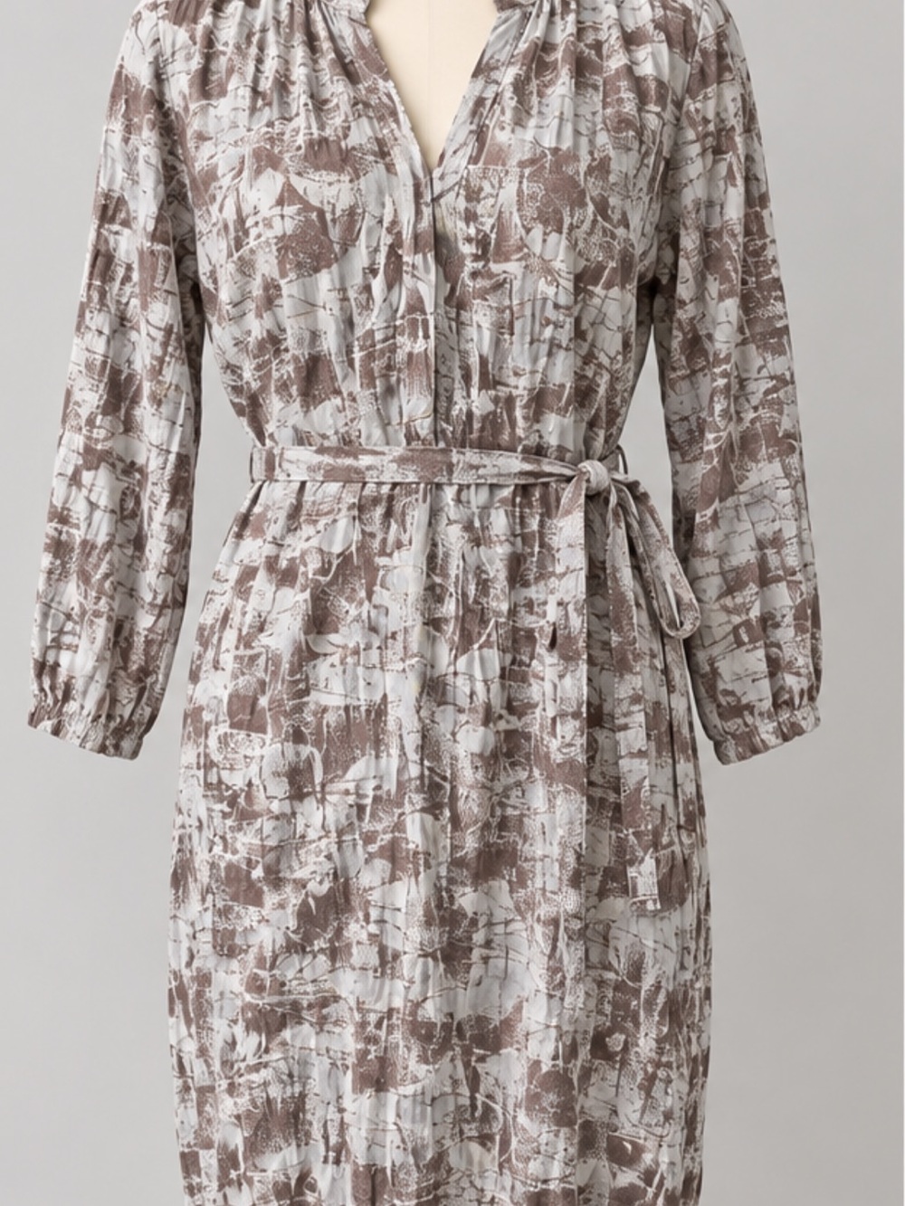 Zara Brown and Cream Long Sleeve woman’s dress. Medium NWT